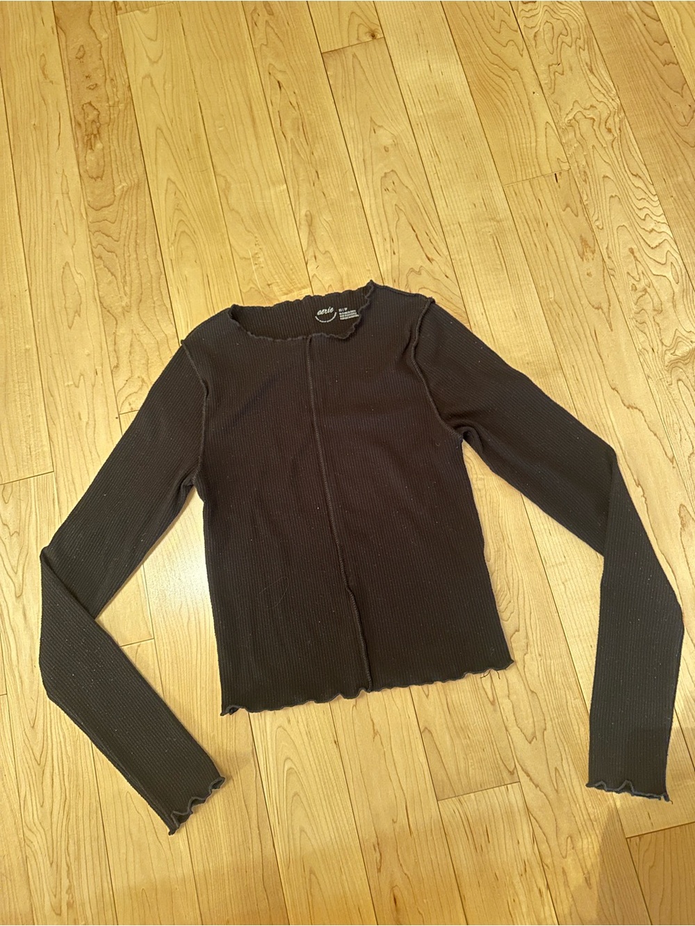 Aerie Ribbed Long-Sleeve Crop Top